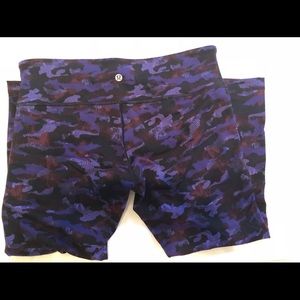 Lululemon Wunder Under Purple Camo Crops